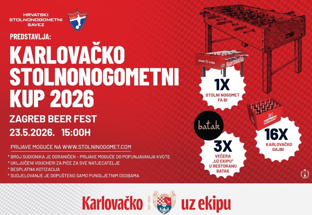 Karlovačko Stolnonogometni Kup 2026 - Zagreb Beer Fest