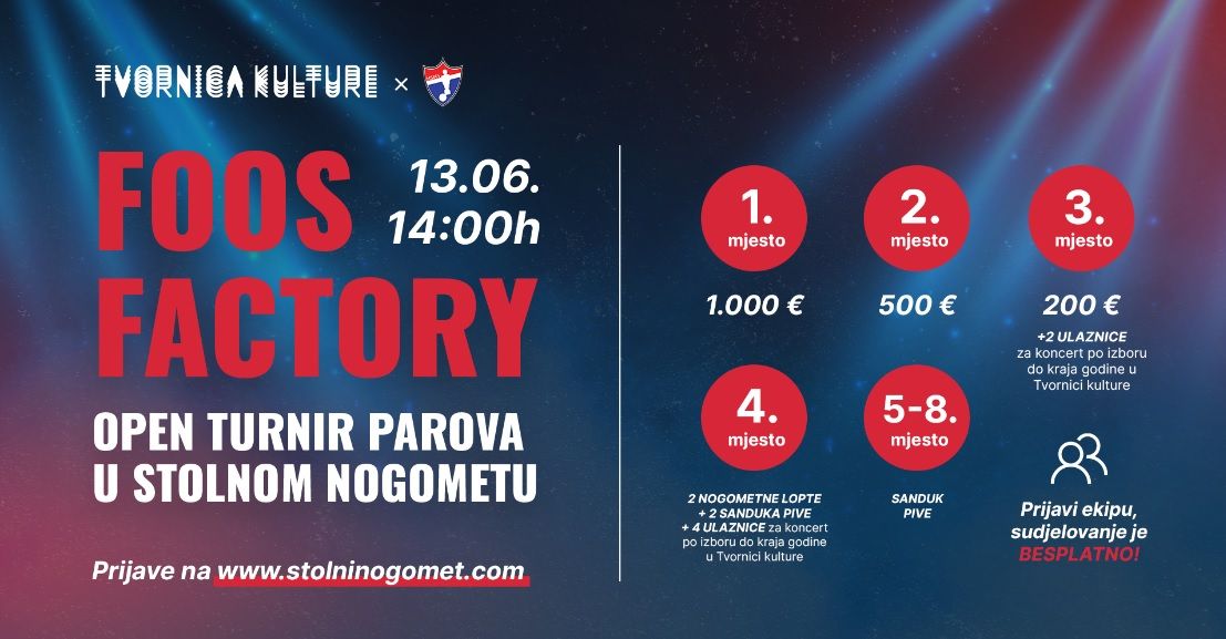 FOOS FACTORY - Turnir u stolnom nogometu