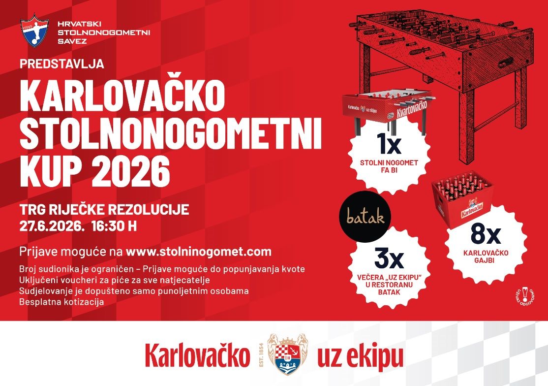 Karlovačko Stolnonogometni Kup 2026 - Rijeka, Trg Riječke Rezolucije