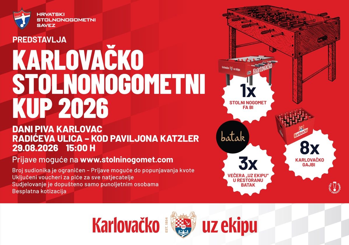 Karlovačko Stolnonogometni Kup 2026 - Dani Piva Karlovac